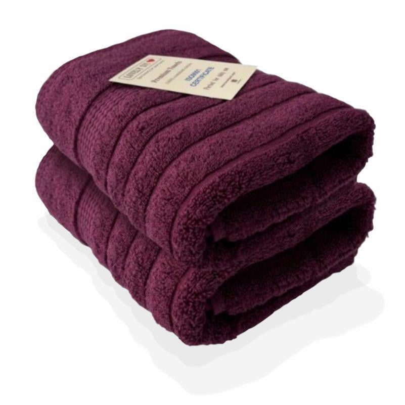 Набор полотенец для ванной Lovely Svi Oxford Stripe жаккард 2 шт. 50х90 см Burgundy (471124)