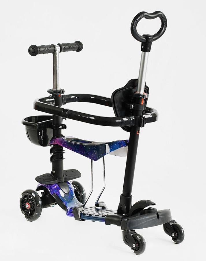 Самокат Best Scooter 5в1 защитный бампер PU колеса со светом Black (130219)