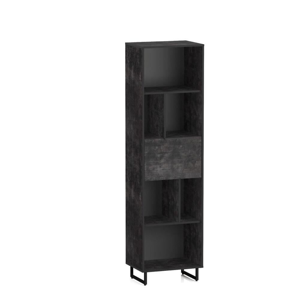 Стелаж Moreli F-0016 55х40х200 см Бетон темний (25741011) - фото 1 Стелаж Moreli F-0016 55х40х200 см Бетон темний (25741011) - фото 1