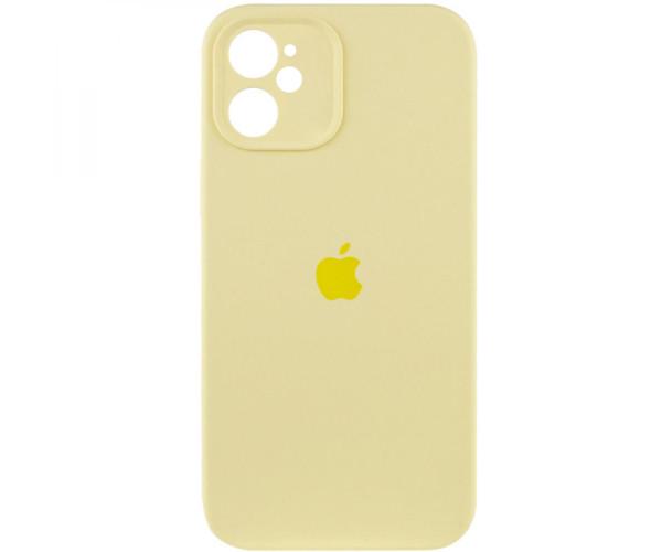 Чехол-накладка Silicone Case Full Camera with Frame для Apple iPhone 12 60.Crem yellow