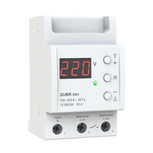 Реле напруги ZUBR D63 1Ф 63А (27871718)