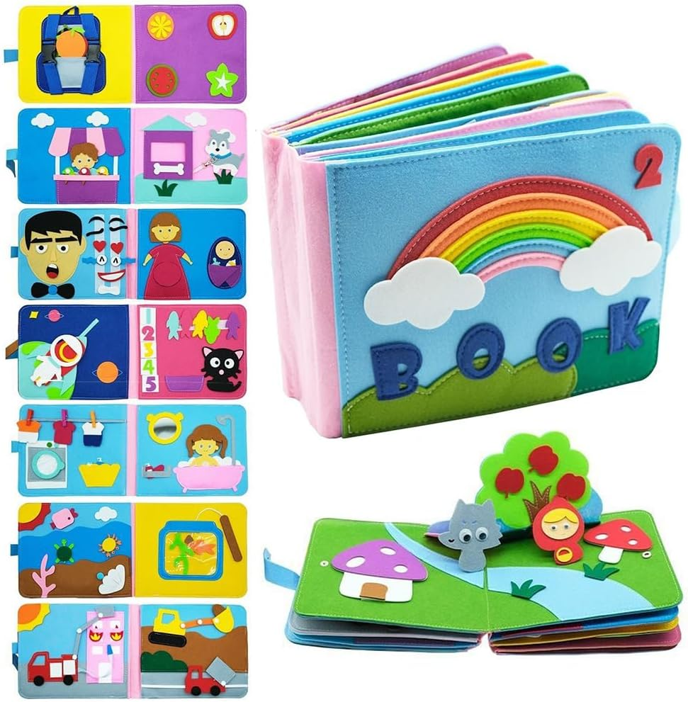 Книга на липучках Fun Game 432-21 фетр цифри та зображення/ремінці/віконця/прищіпки/люстерко (2472411561) - фото 10 Книга на липучках Fun Game 432-21 фетр цифри та зображення/ремінці/віконця/прищіпки/люстерко (2472411561) - фото 10