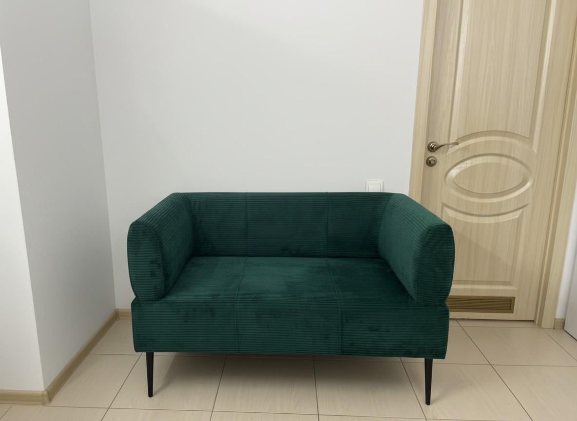 Диван офисный Tobi Sho Бенно-1 с подлокотниками велюр вельвет 1200х720х750 мм Lotus 39/Sea Wave