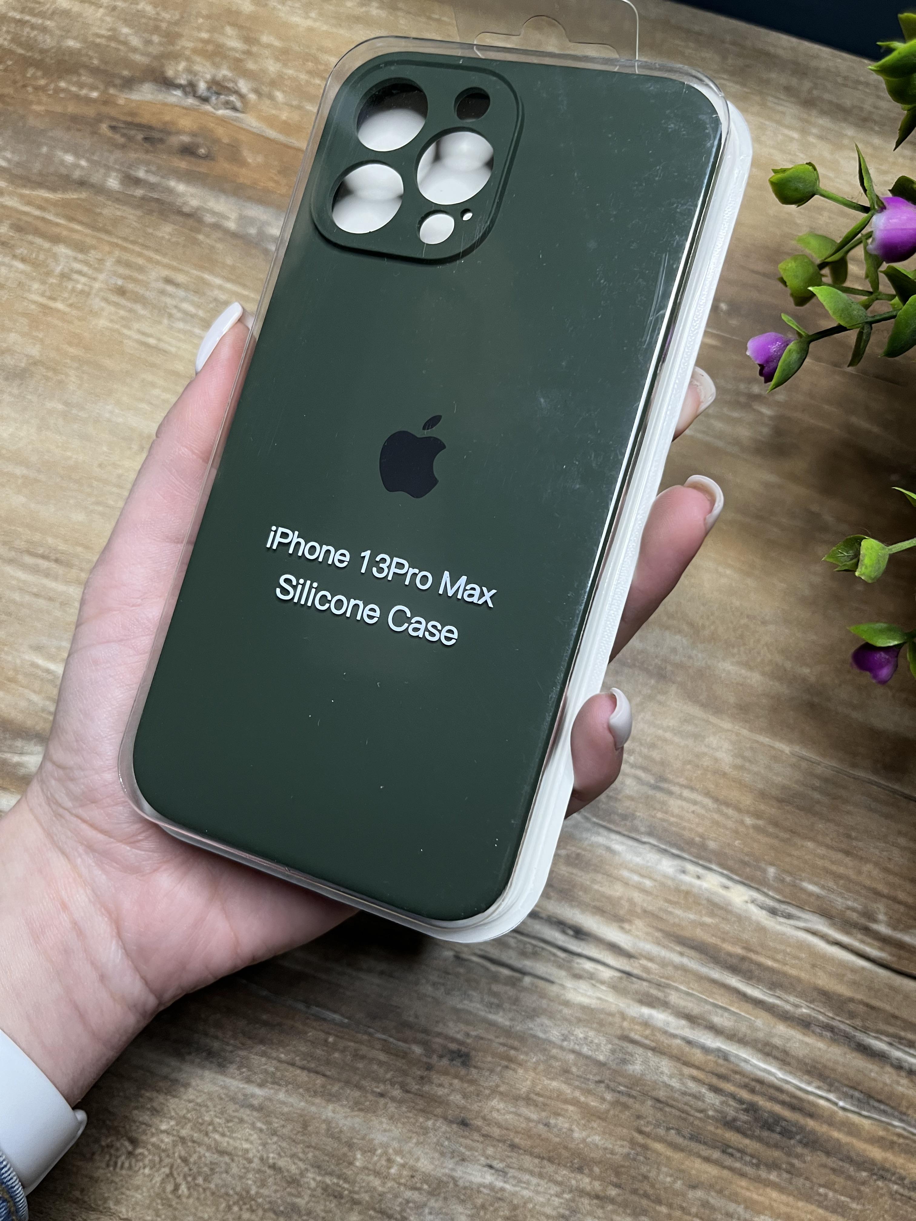 Чехол накладка на iPhone (Айфон) 13 Pro Max закрытый низ и закрытая камера silicone case full camera Apple
