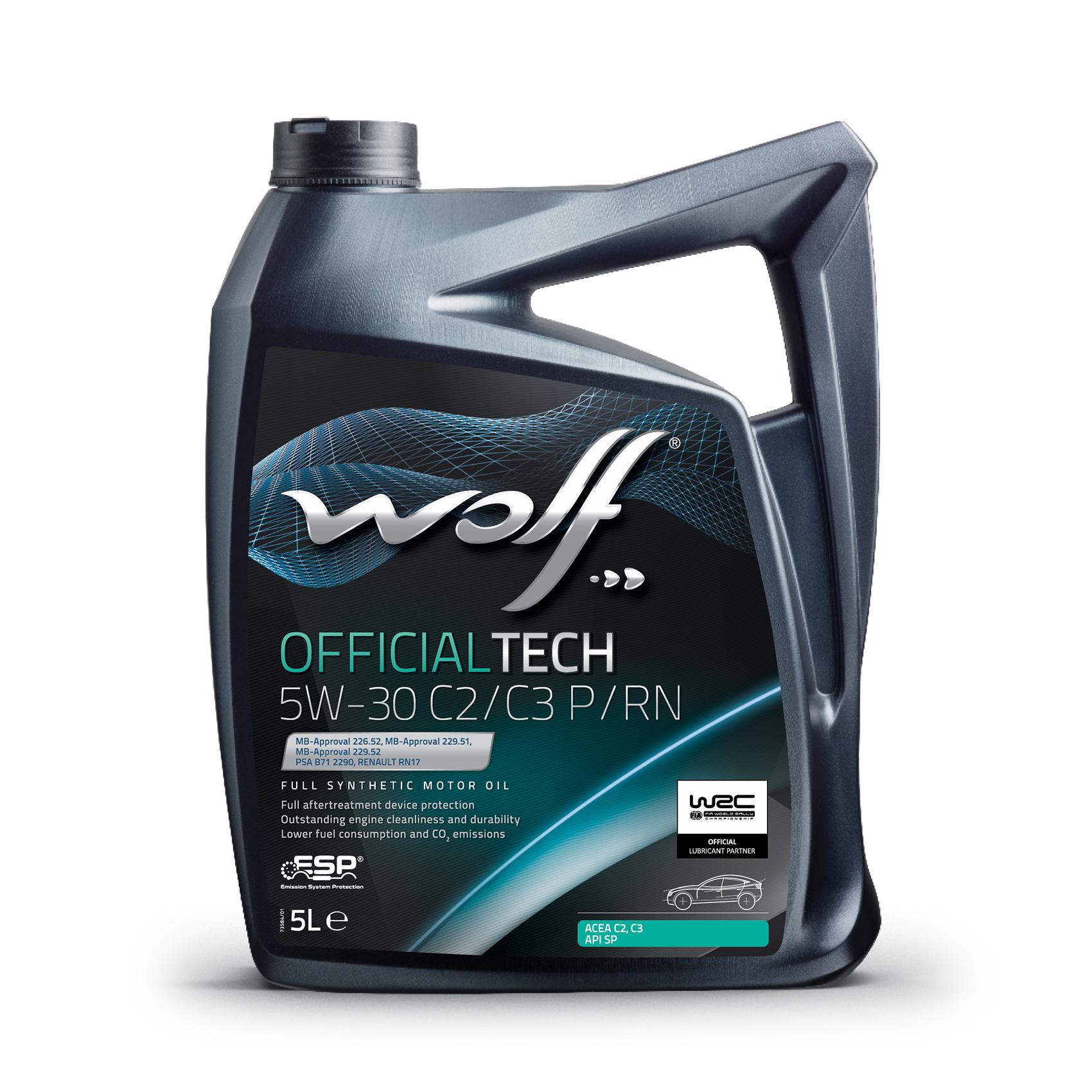 Моторна олива WOLF OFFICIALTECH 5W-30 C2/C3 P/RN 5 л Моторна олива WOLF OFFICIALTECH 5W-30 C2/C3 P/RN 5 л