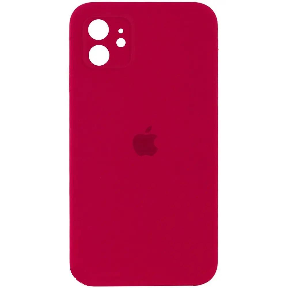 Силиконовый Чехол Накладка с Квадратными Бортиками Silicone Case для iPhone 11 Rose-Red Силиконовый Чехол Накладка с Квадратными Бортиками Silicone Case для iPhone 11 Rose-Red