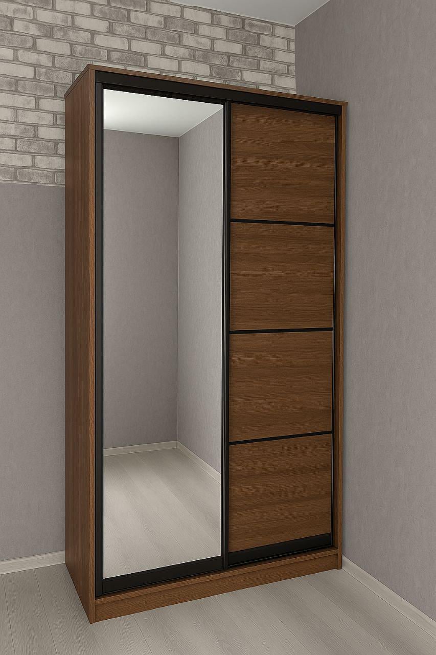 Шкаф купе Мириам комби 4 с зеркалом ДСП 1600x2400x600 мм Орех Экко (20786) Шкаф купе Мириам комби 4 с зеркалом ДСП 1600x2400x600 мм Орех Экко (20786)