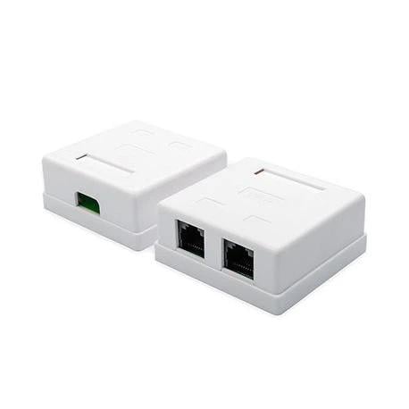 Розетка Ritar UTP 8P8C RJ45 2 порт Cat-5 накладная Q400 Белый