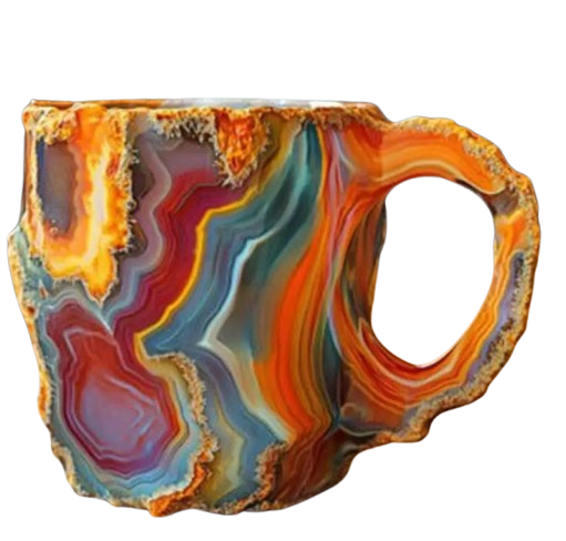 Чашка с имитацией минерального кристалла 325 мл Оранжевый (2484512765)