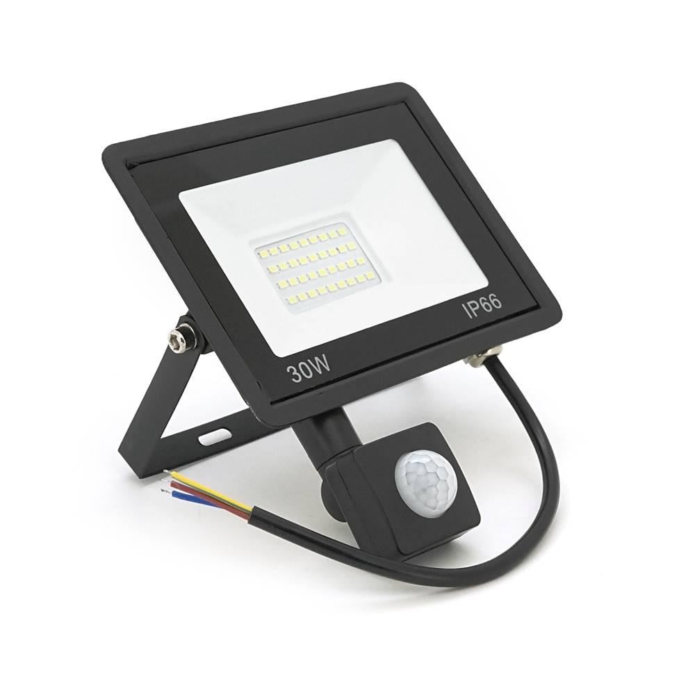 Прожектор LED з датчиком руху Ritar ZB-PGGY-30W 30W SMD2835 IP65 2400Lm 6500K 141х126х40 мм Black (34070)