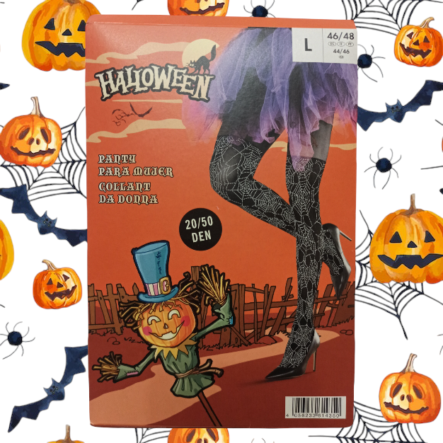 Колготки с большой паутинкой на Хэллоуин 20\50 den L р. 46-48 Черный (L0169) - фото 2 Колготки с большой паутинкой на Хэллоуин 20\50 den L р. 46-48 Черный (L0169) - фото 2