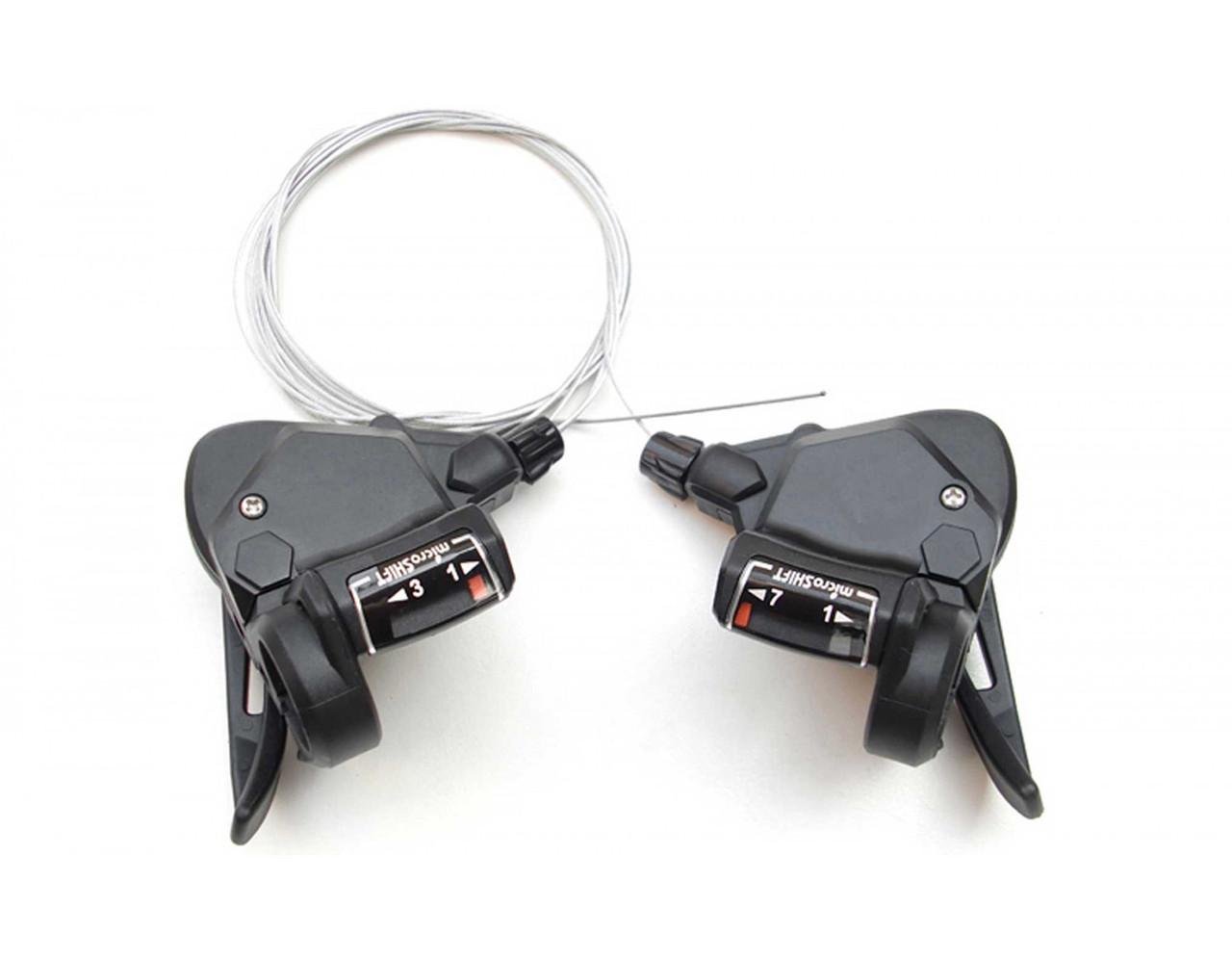 Манетки MicroSHIFT TS38-7 3x7s с индикатором тросики L2140/1700 (000052070)