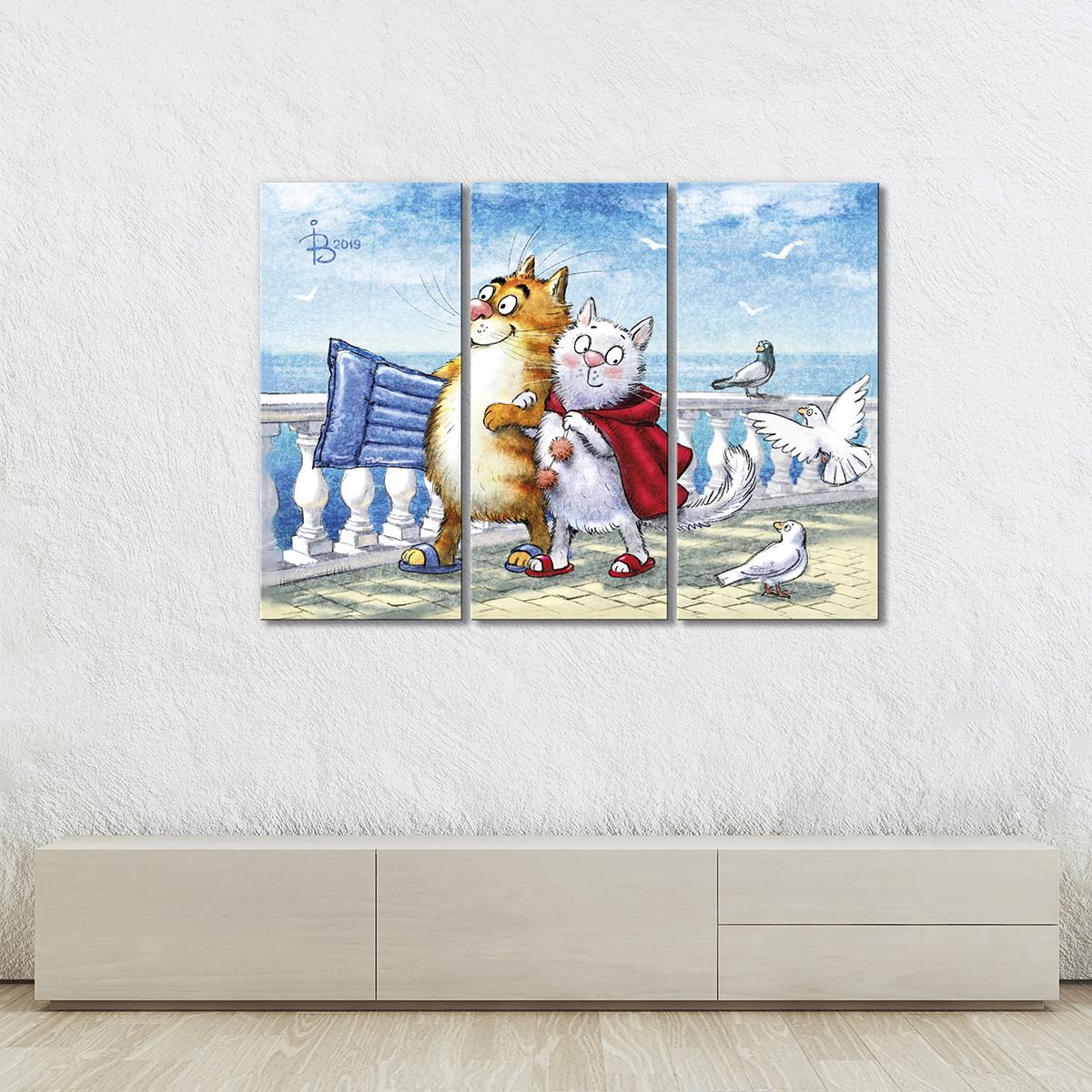 Модульная картина Курорт 3 модуля 120x180 см