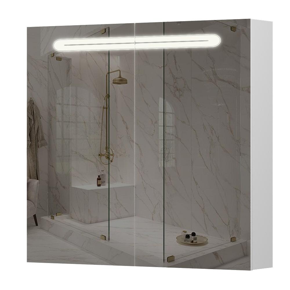 Шкаф зеркальный Aquarius Teffi с подсветкой 80 Белый (11827)