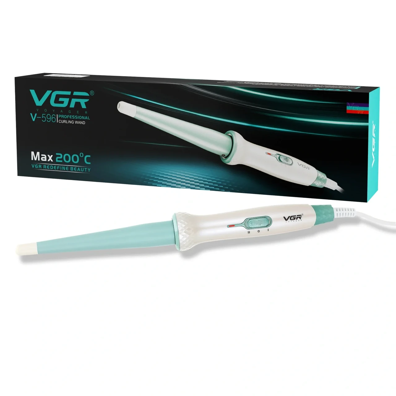 Плойка для волос VGR V-596 с керамическим покрытием конусная (7374) - фото 5