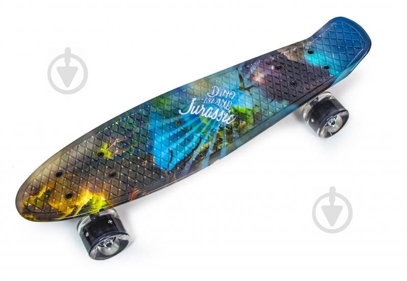 Пенниборд "Dinosaur Island Jurassic" cветящиеся колеса 183991414 Пенниборд "Dinosaur Island Jurassic" cветящиеся колеса 183991414
