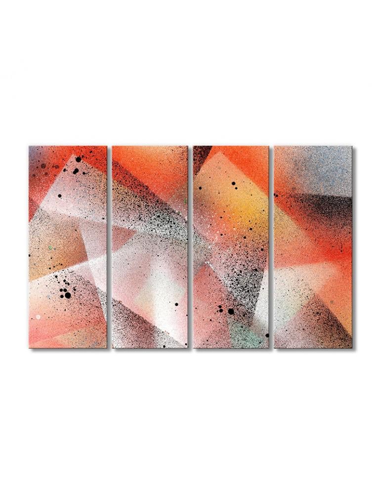 Картина модульная Песочные, геометрические фигуры 4 модуля 120x180 см(153213Abstrakciya0008)