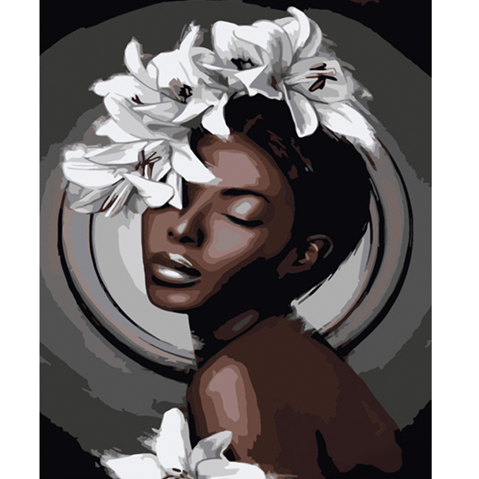 Картина за номерами Strateg Преміум Чорне з білим 40х50 см (DY304)