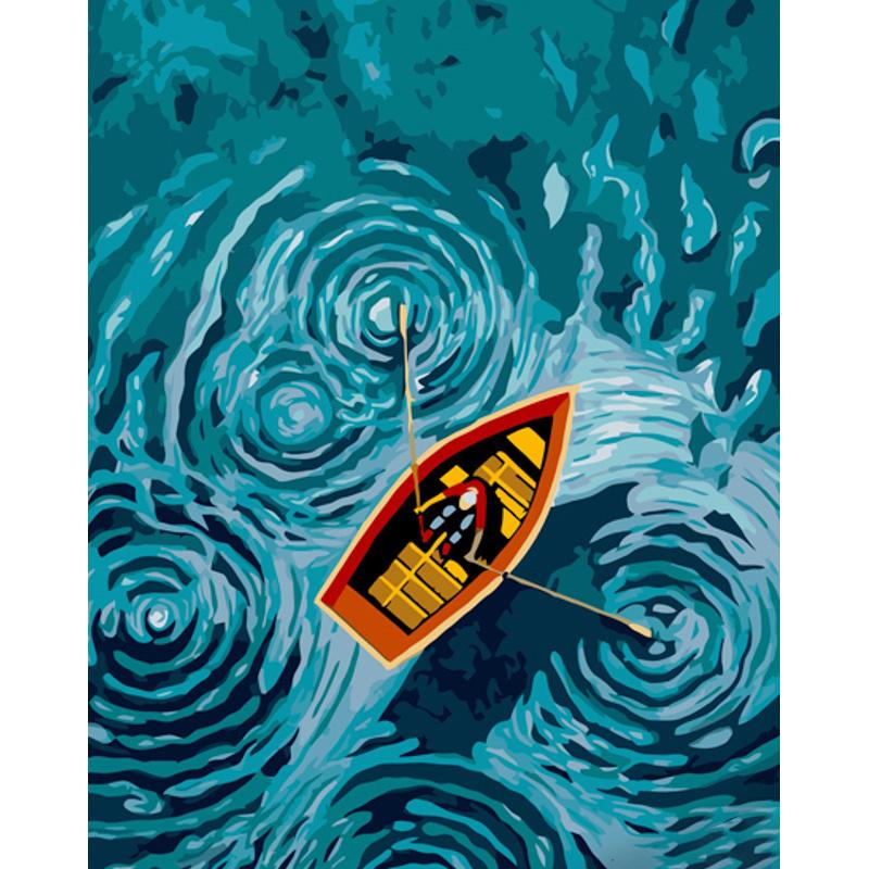 Картина по номерам Strateg Премиум Одинокая лодка 40x50 см (GS1239)