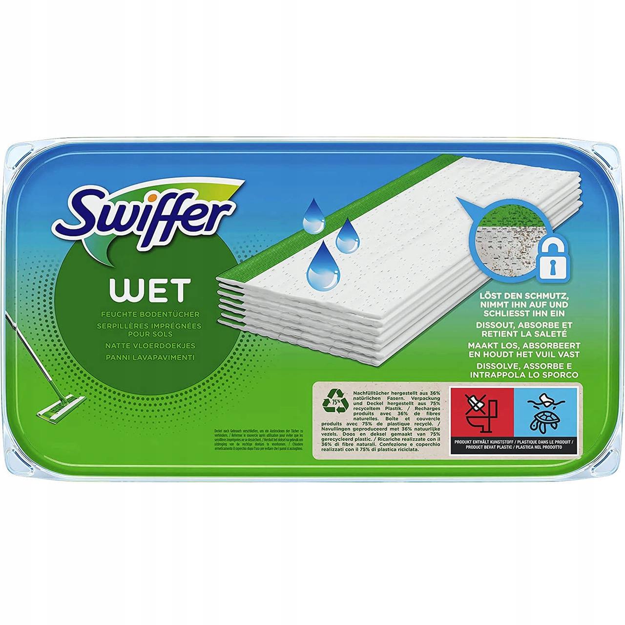 Запасные салфетки для швабры Swiffer Wet Влажные салфетки запаски для уборки дома 24 шт. (22639254)