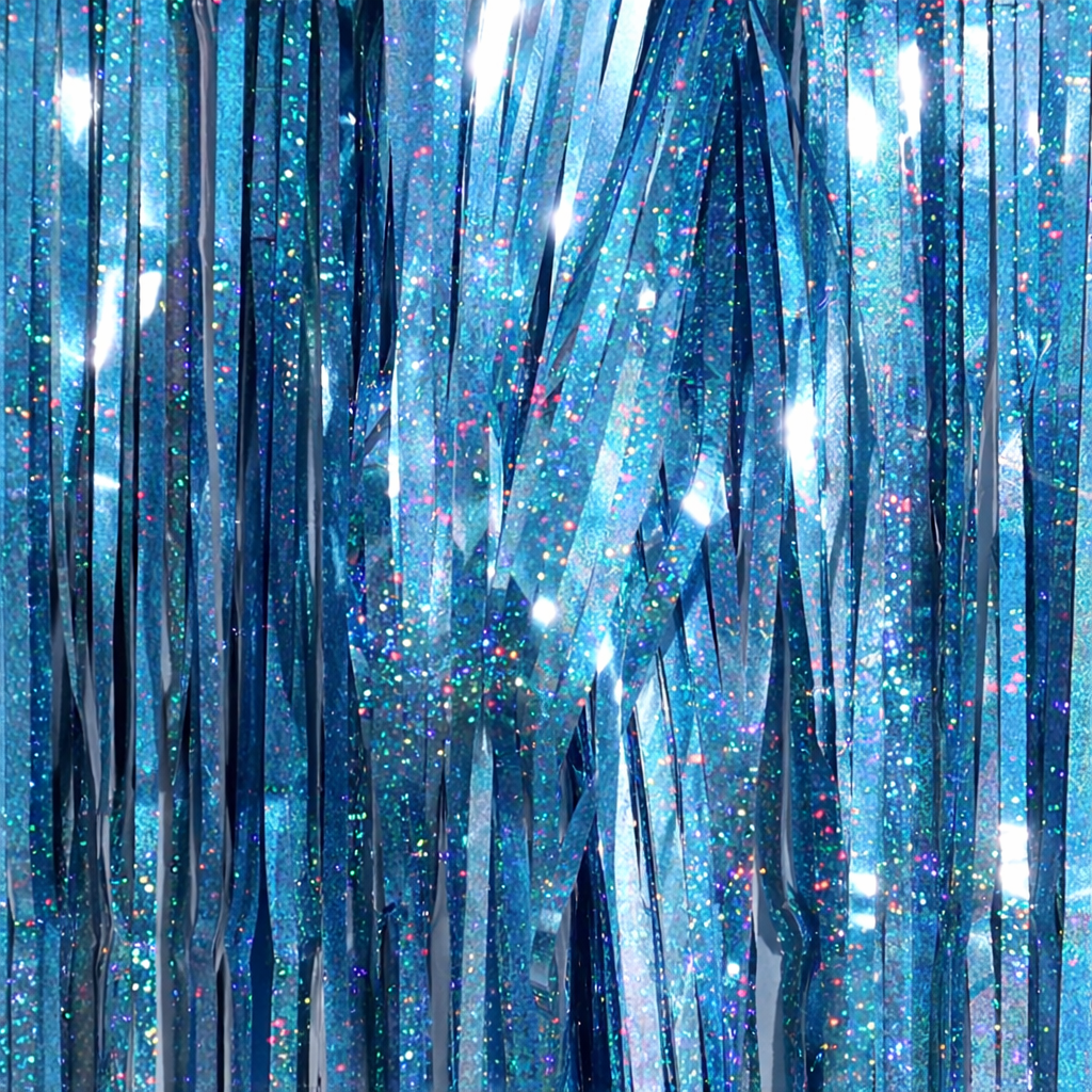 Шторка для фотозони дощик з голограмою 3x1 м Блакитний (1032459204)