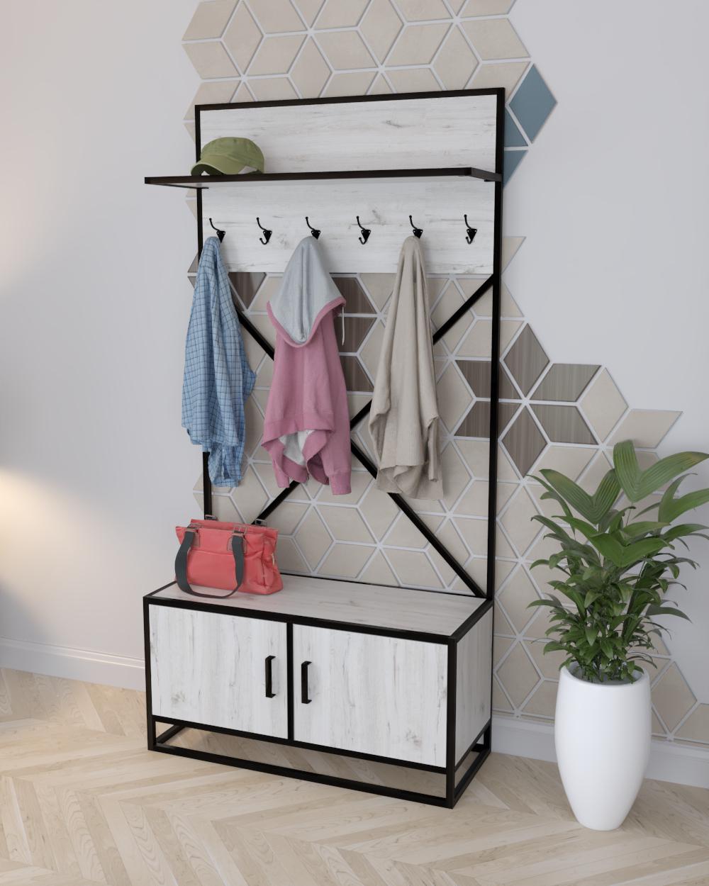 Вешалка с тумбой EcoLoft Лотария DSP-1364-2 в стиле лофт (32149126) Вешалка с тумбой EcoLoft Лотария DSP-1364-2 в стиле лофт (32149126)