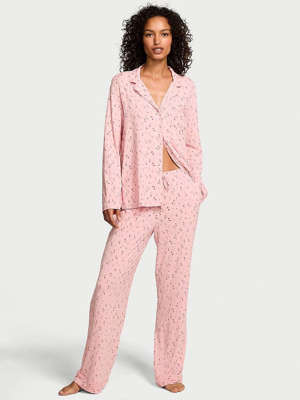 Пижама модал Victoria's Secret Modal Soft Long Pajama Set Regular M Розовый (2671355D)