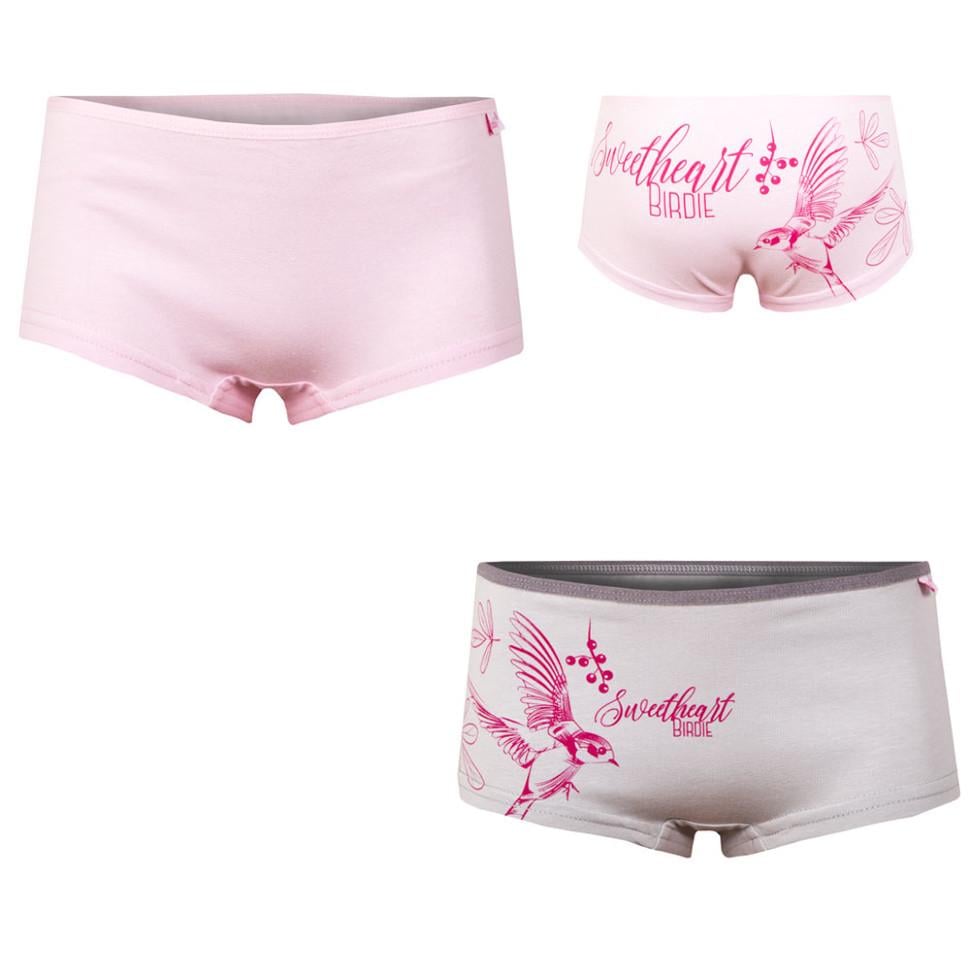 Труси-шорти дитячі бавовняні Gabbi Контраст 2 шт. р. 42 Рожевий/Сірий (11277) - фото 2 Труси-шорти дитячі бавовняні Gabbi Контраст 2 шт. р. 42 Рожевий/Сірий (11277) - фото 2