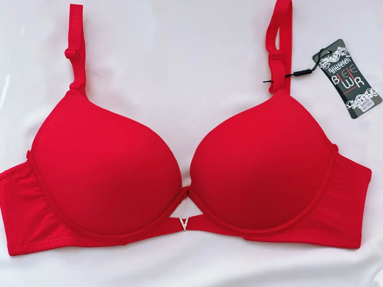 Бюстгальтер Biweier на косточках из Push-Up 95C Красный (85050)