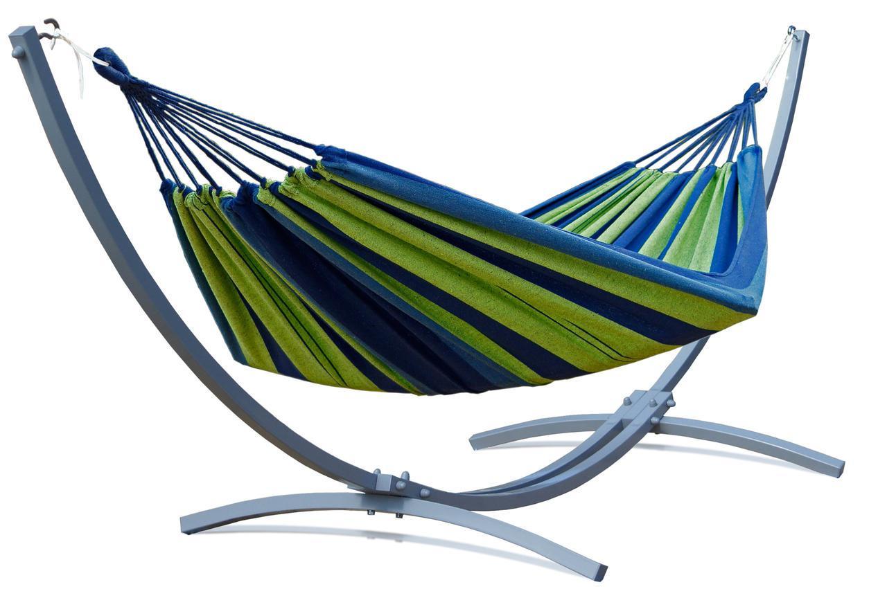 Гамак із каркасом WCG 200x100 см XL Зелений (100.000.003-01)