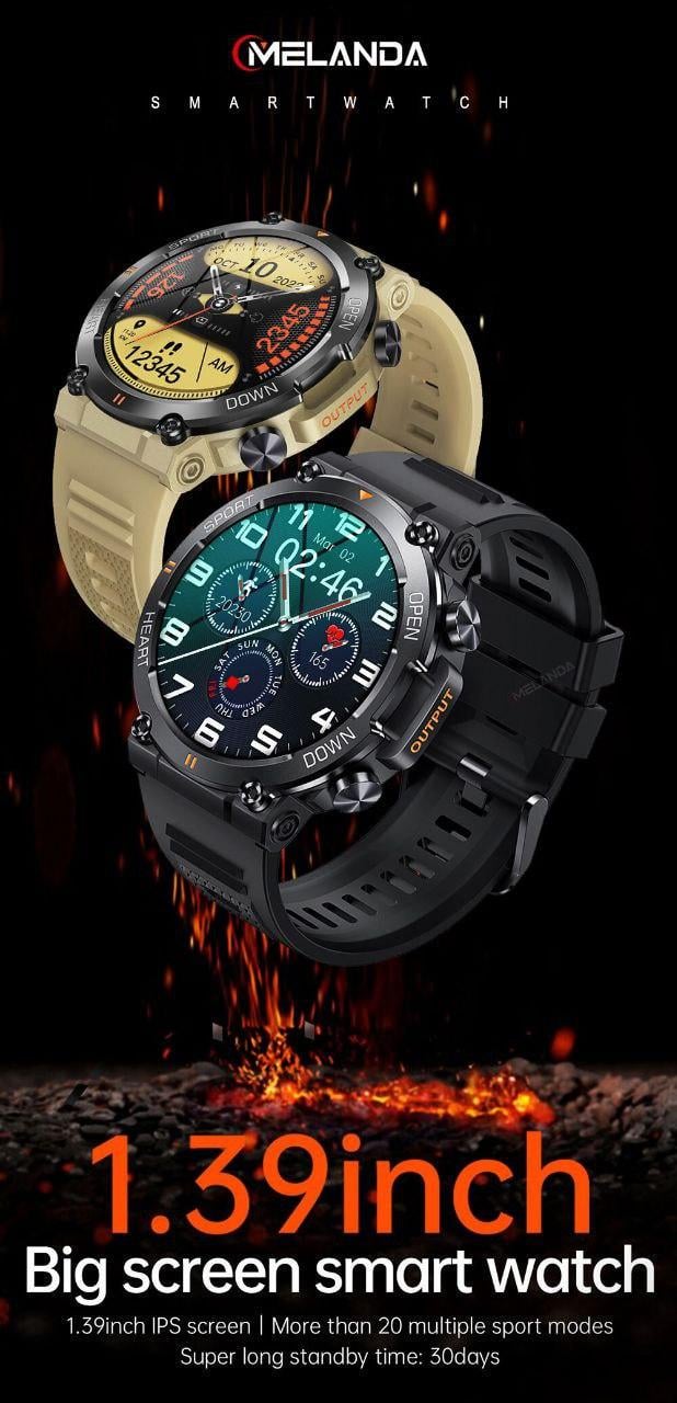 Смарт-годинник військовий Mevaden Hunter Army 1,39" Bluetooth 5.0/дзвінки Зелений - фото 6 Смарт-годинник військовий Mevaden Hunter Army 1,39" Bluetooth 5.0/дзвінки Зелений - фото 6