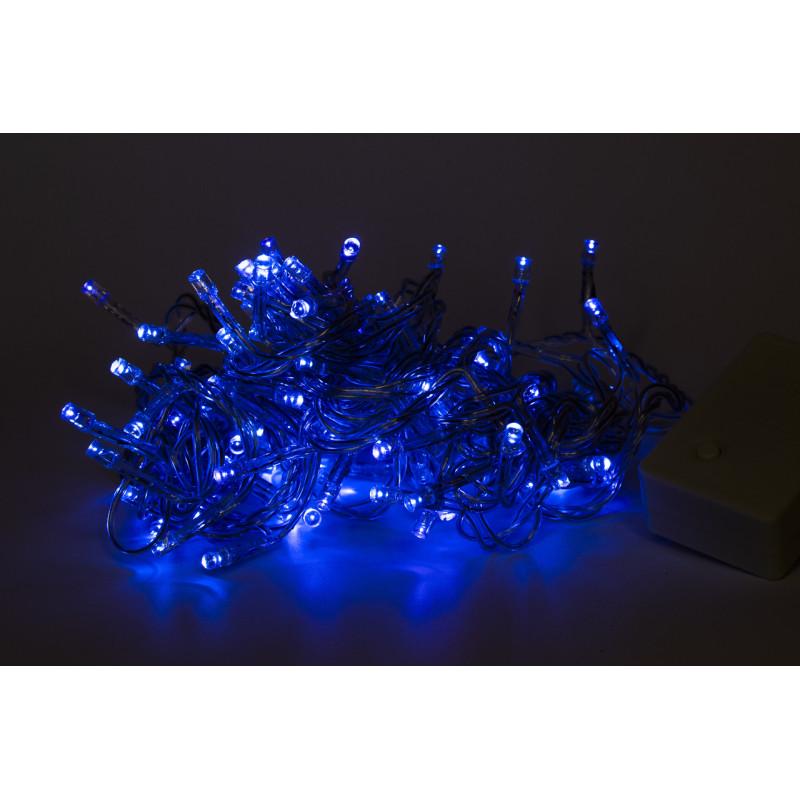 Гирлянда 5 м 100LED 8 режимов синий IP44 (040452)
