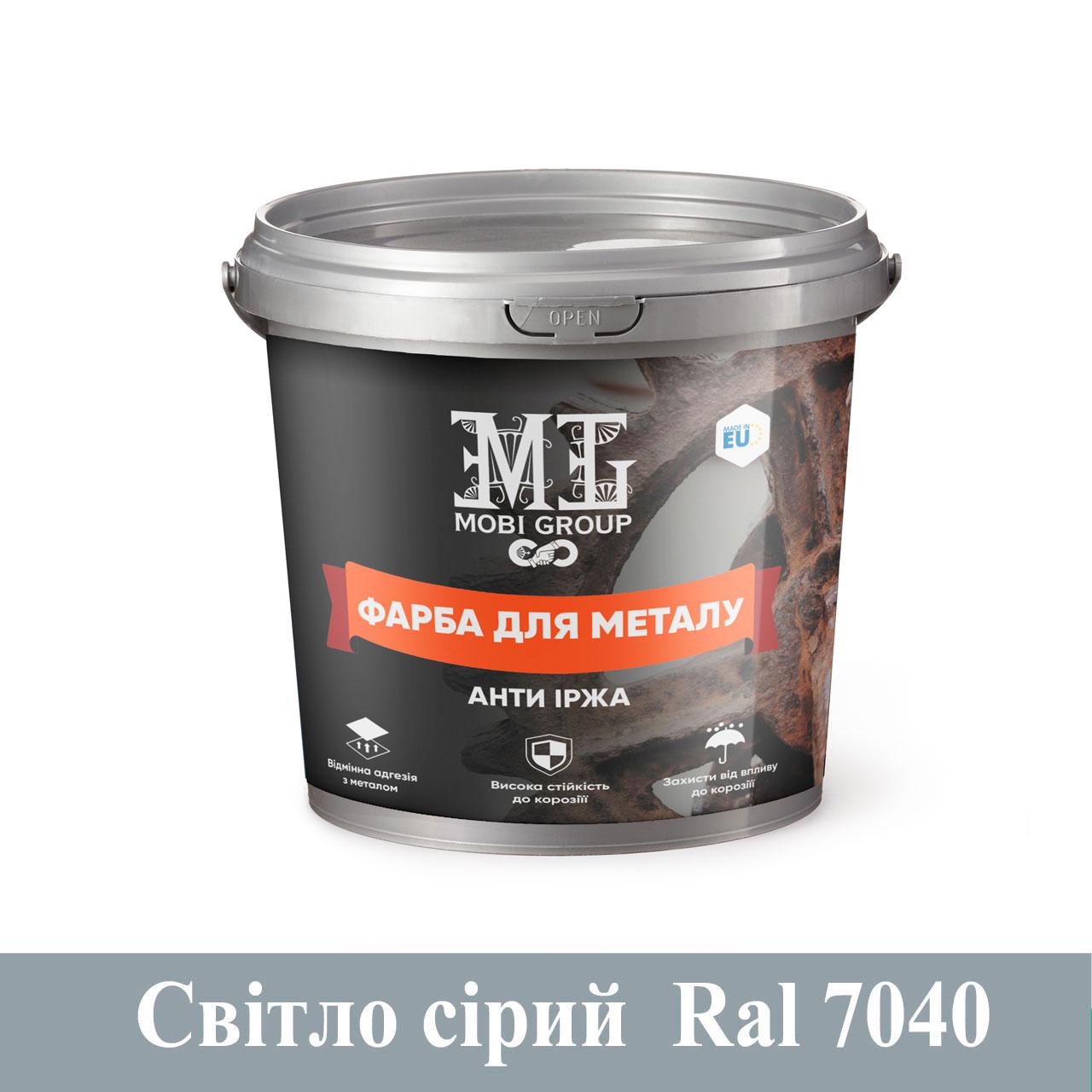 Краска для металла эпоксидная MobiGroup 1 кг Светло-серый (MG-Epoxy-7054)