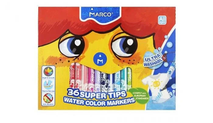 Фломастеры Marco Super Washable Jumbo 36 цветов