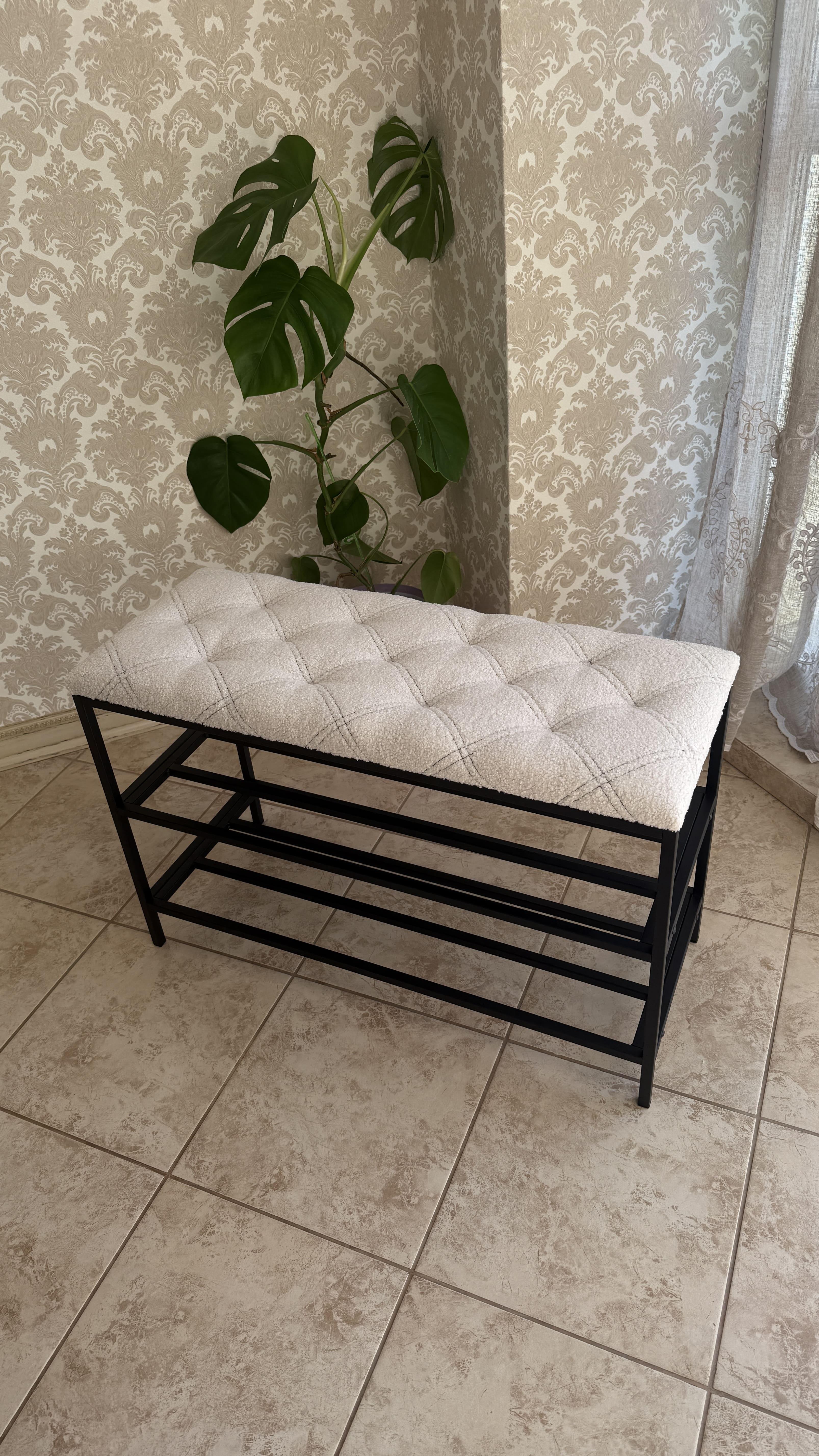 Банкетка Тедди букле 100 см Белый (5151)