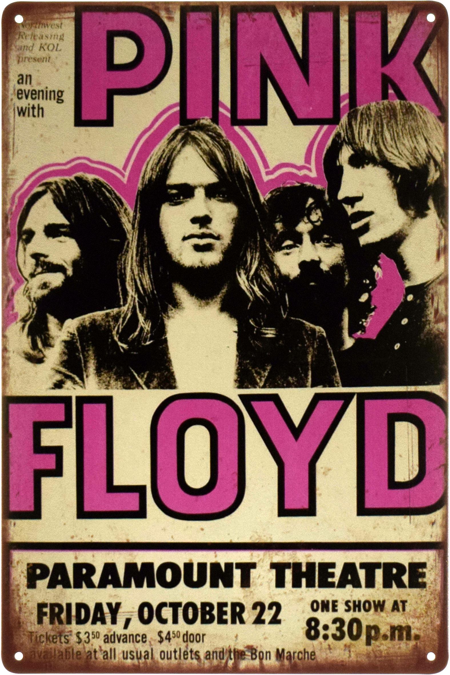 Металева табличка Pink Floyd Paramount Theatre 20x30 см