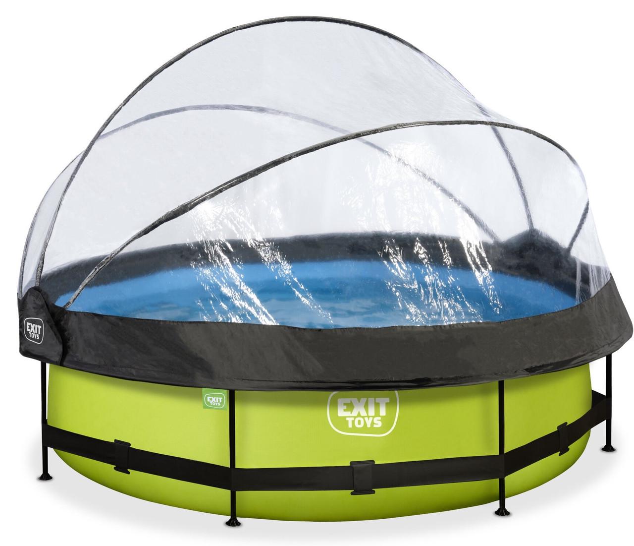 Бассейн каркасный круглый с куполом Exit Toys для детей 300х76 см Лайм (2584665126) - фото 3 Бассейн каркасный круглый с куполом Exit Toys для детей 300х76 см Лайм (2584665126) - фото 3
