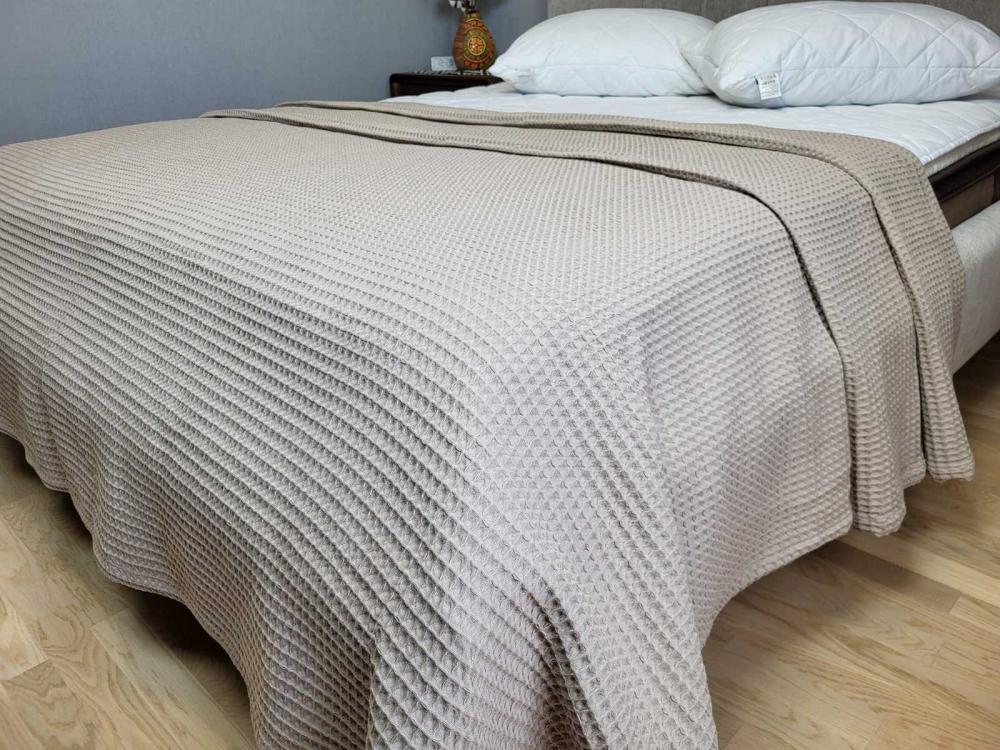 Покрывало Пике Сота 180x220 см Бежевый (11098) - фото 5