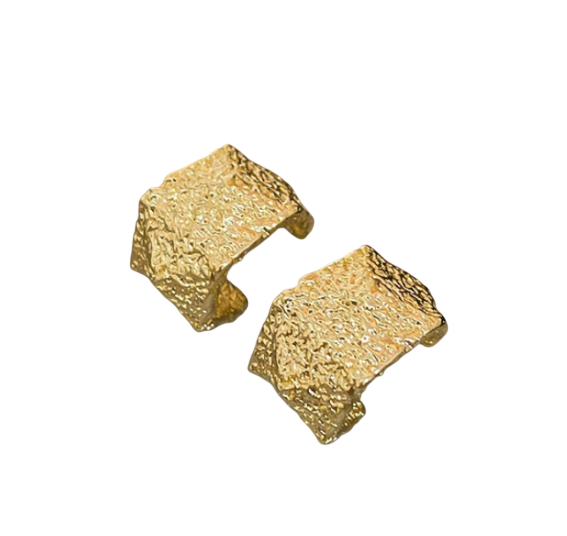 Массивные серьги-гвоздики С-образные Золотистый (4C-70-1650)