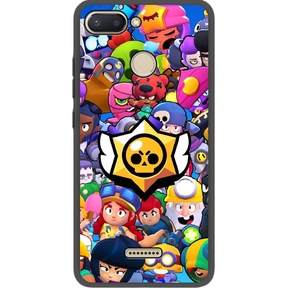 Чехол Boxface Xiaomi Redmi 6 Brawl Stars Черный силикон (34858-up2389-35124)