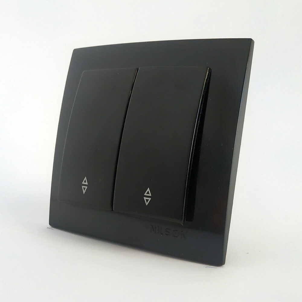 Вимикач двоклавішний прохідний Nilson Touran Чорний (27549845)