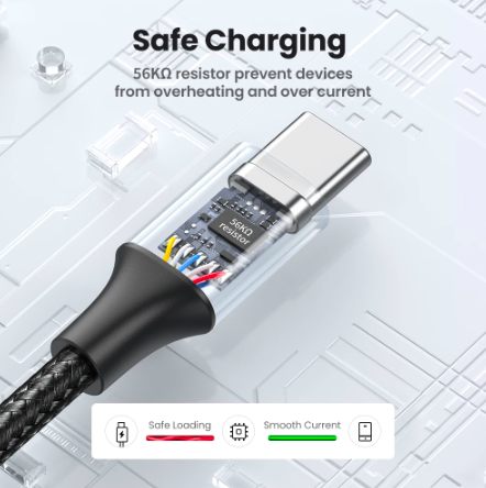 Кабель Ugreen USB-Type-C 18W 3 A для быстрой зарядки и передачи данных 2 м (2184954856) - фото 3