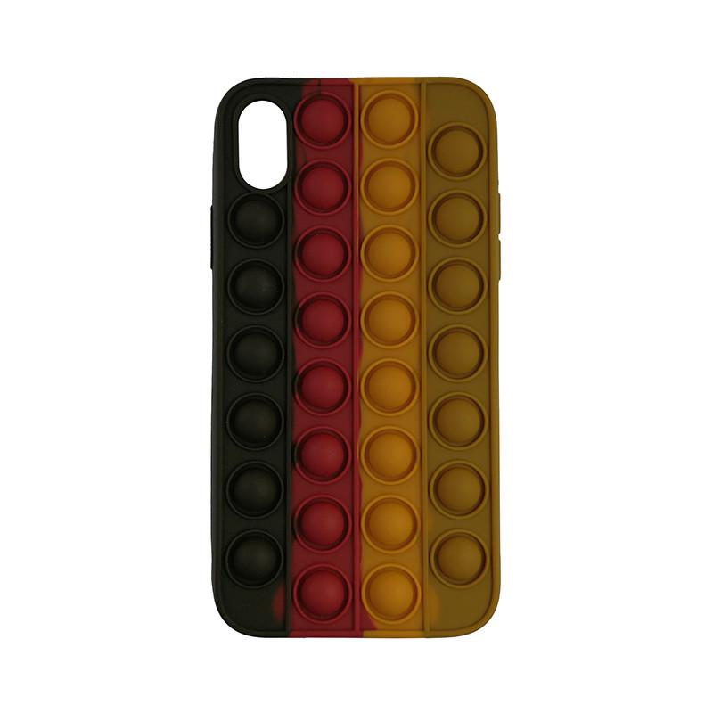 Чехол Pop it Silicon case iPhone XR Black+Red+Brown (29caa1-4061)