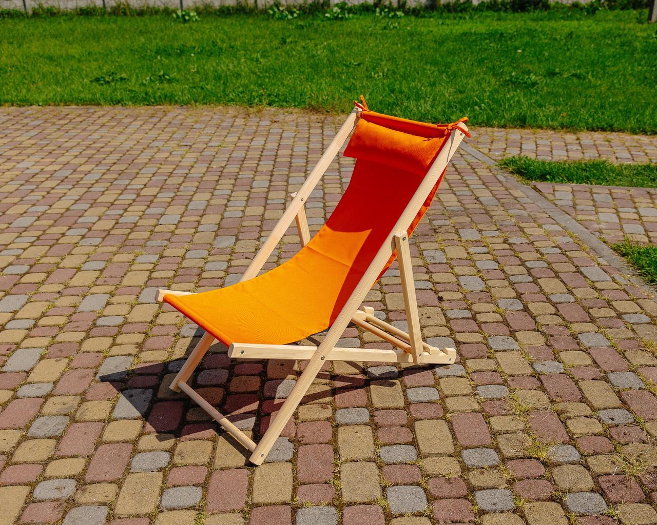 Шезлонг для дачи тканевый XRmaster с подушкой Оранжевый (КШ-013) - фото 2 Шезлонг для дачи тканевый XRmaster с подушкой Оранжевый (КШ-013) - фото 2