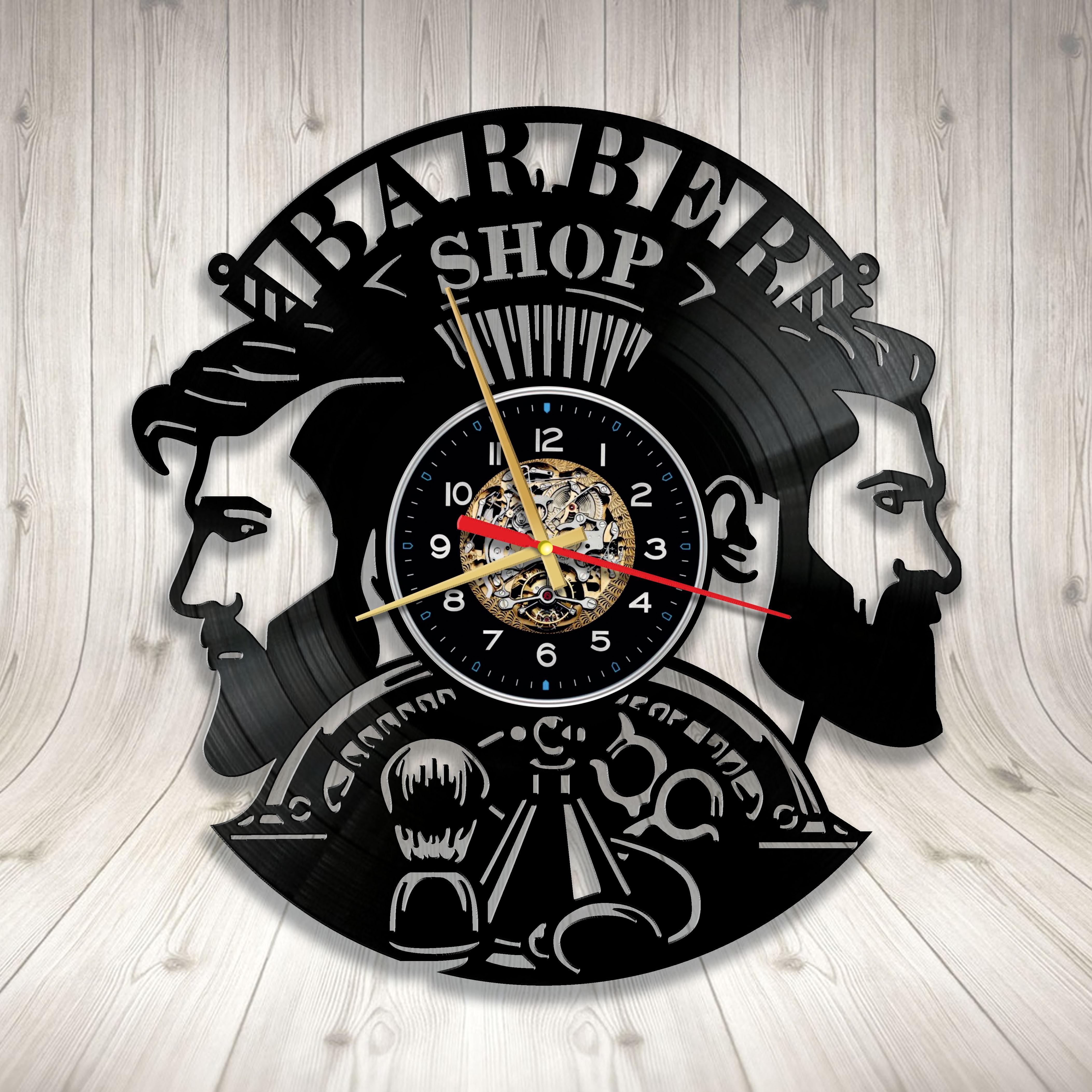 Часы настенные Барбершоп 3348 из виниловой пластинки