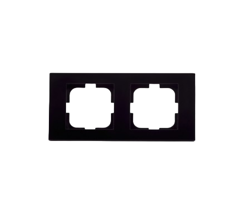 Рамка для розетки Ovivo GRANO двухместная Черный металлик (400-170000-226)