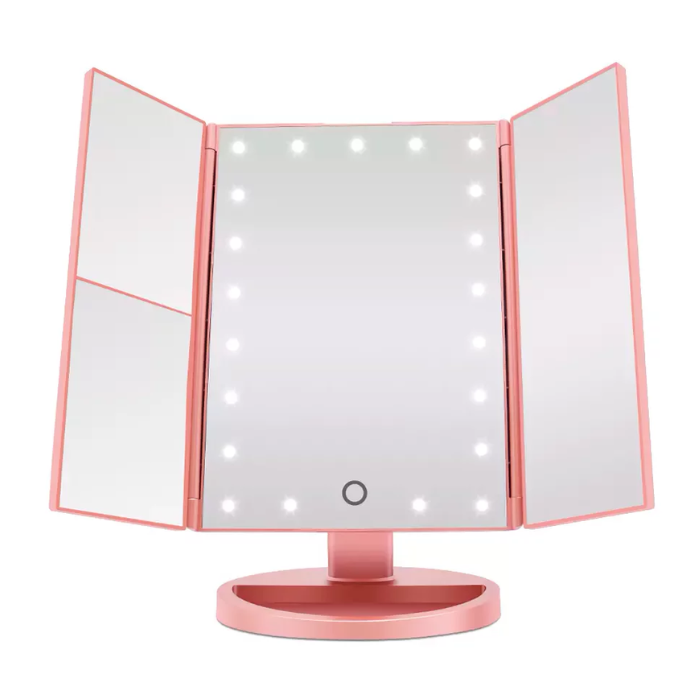 Косметическое зеркало Superstar Magnifying Mirror MM-001 тройное с подсветкой Розовый (14657928) - фото 1