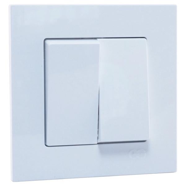 Вимикач 2-клавішний Gunsan Eqona 1401100100103 Білий Вимикач 2-клавішний Gunsan Eqona 1401100100103 Білий