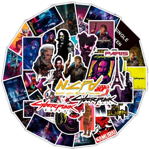 Набір наклейок Кіберпанк Cyberpunk 50 шт.