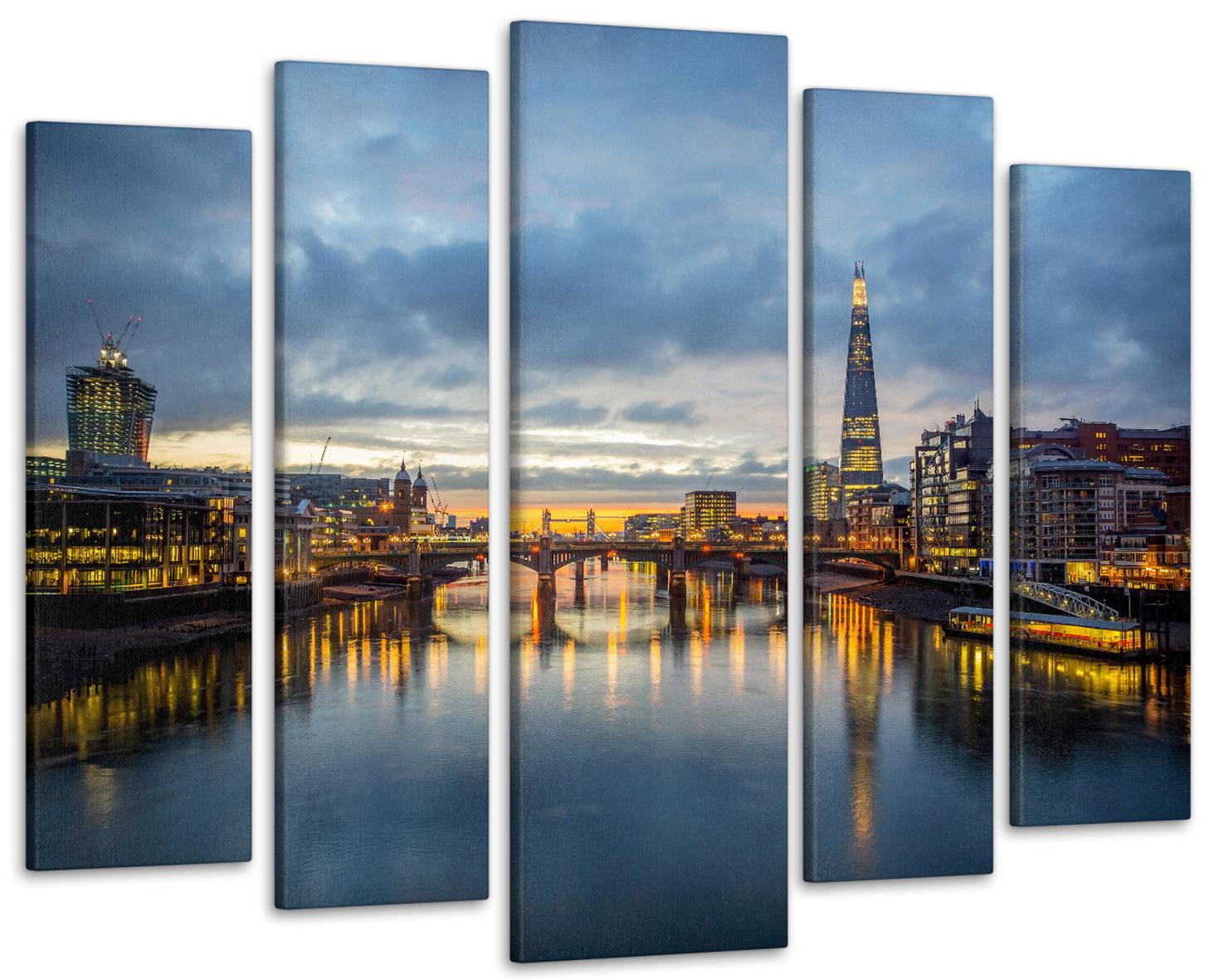 Картина модульная Город Восход солнца 110х160 см (Art-281_5)